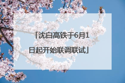 沈白高铁于6月1日起开始联调联试